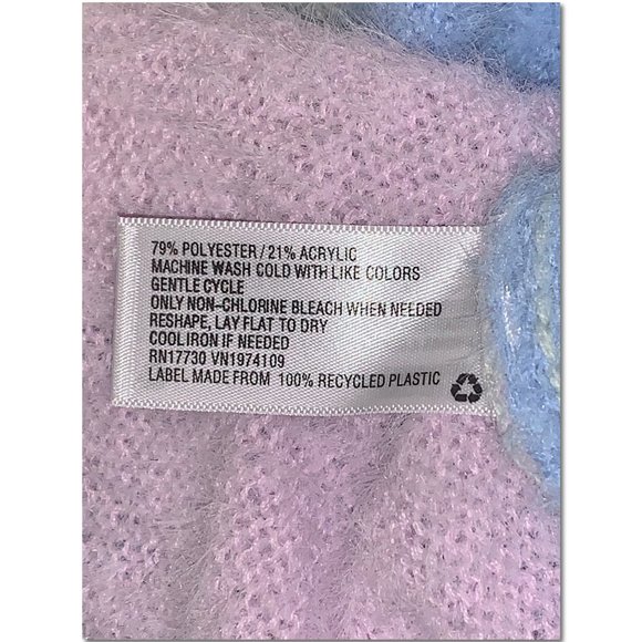 Wild Fable Fuzzy Turtleneck Block Striped Sweater Size Small EUC - Picture 4 of 4